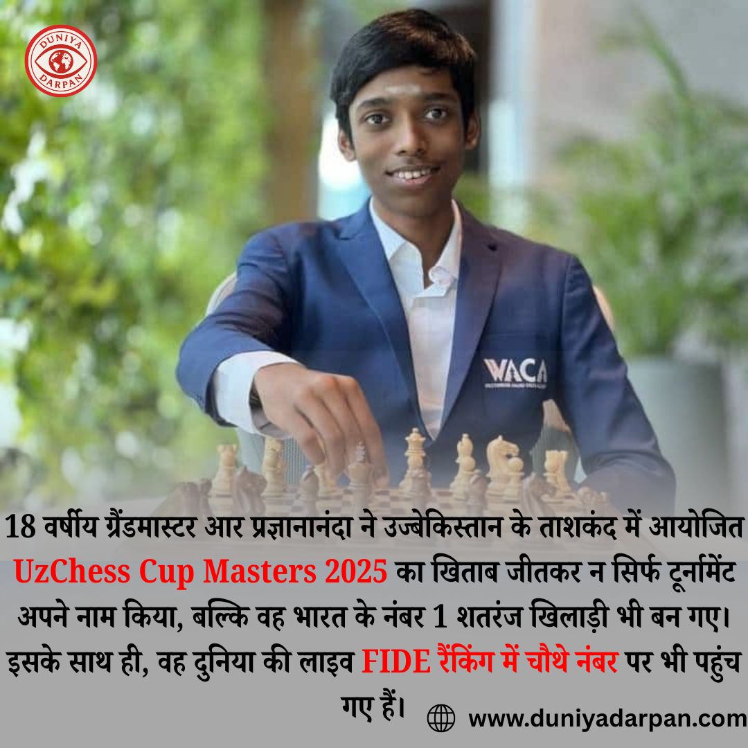 आर प्रज्ञानानंदा: भारत को मिला नया शतरंज सम्राट, बना देश का नंबर 1 और दुनिया का चौथा खिलाड़ी
