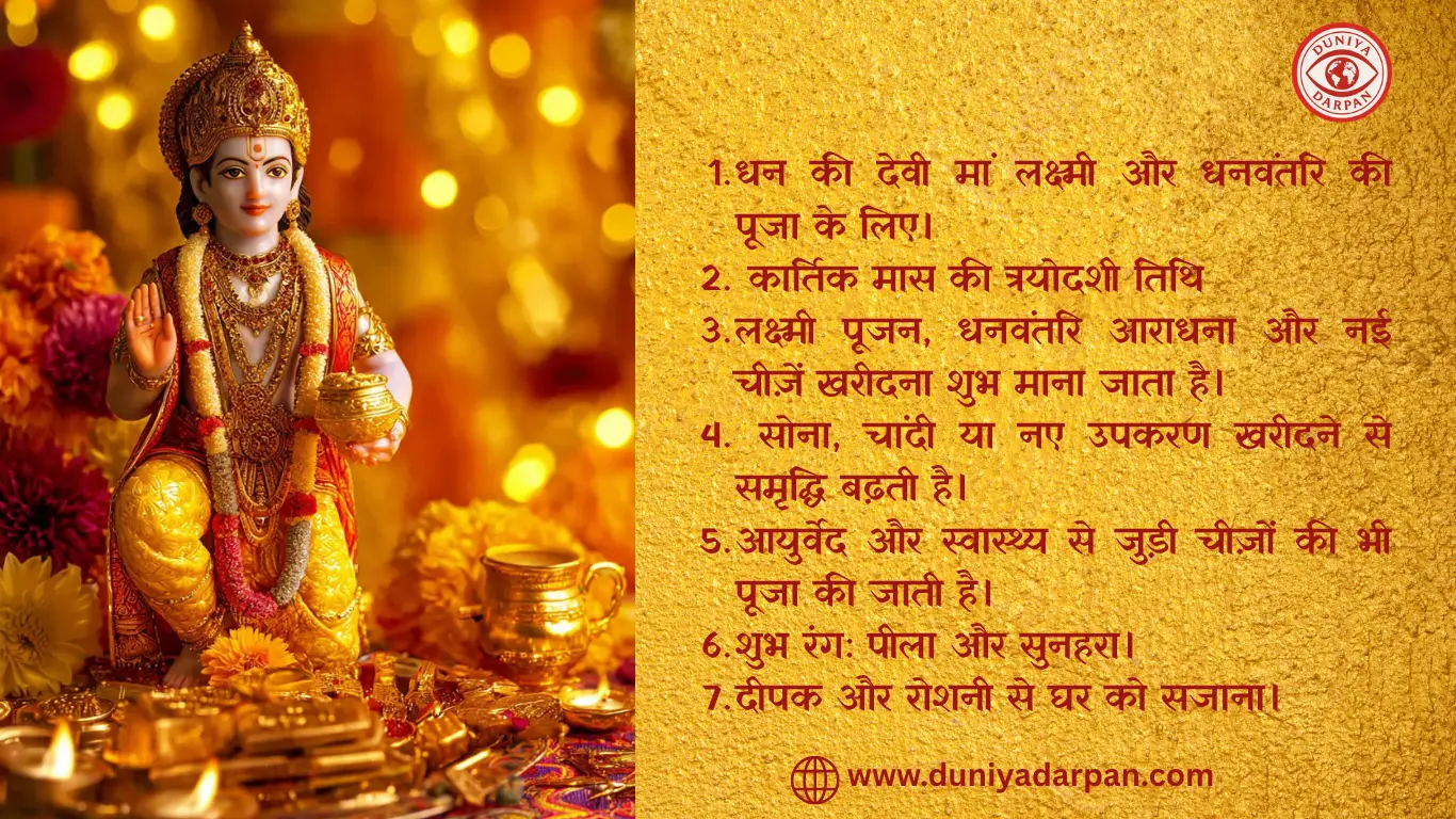 धनतेरस 2025-शुभ मुहूर्त, पूजा विधि और धनवर्धक उपाय